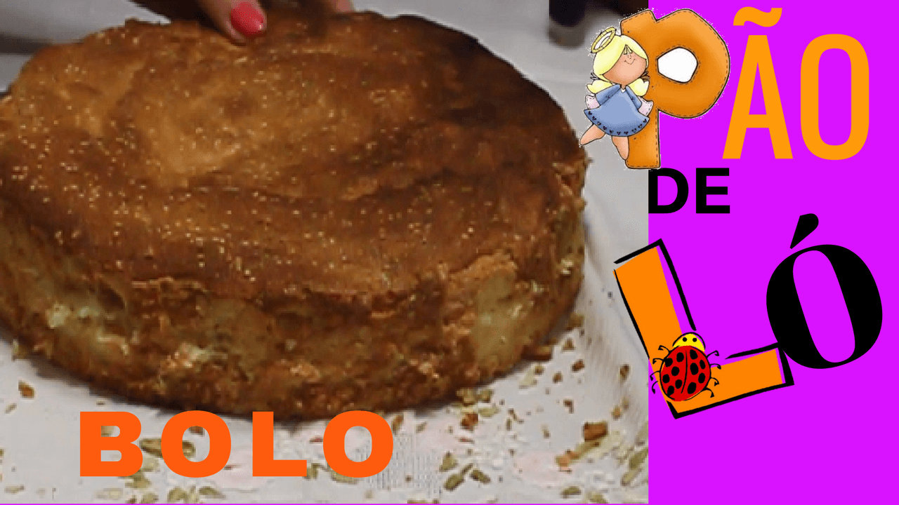 Bolo pão de ló; link para o vídeo de passo a passo 